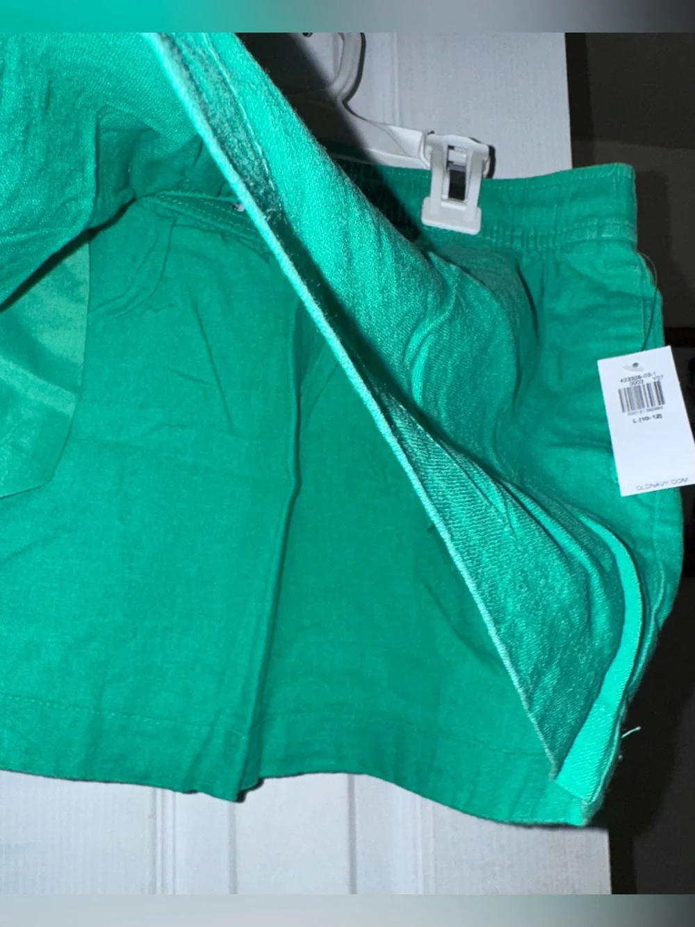 Old Navy Girls Green Linen Blend 2 Piece Top Skirt Set L 10/12 NWT